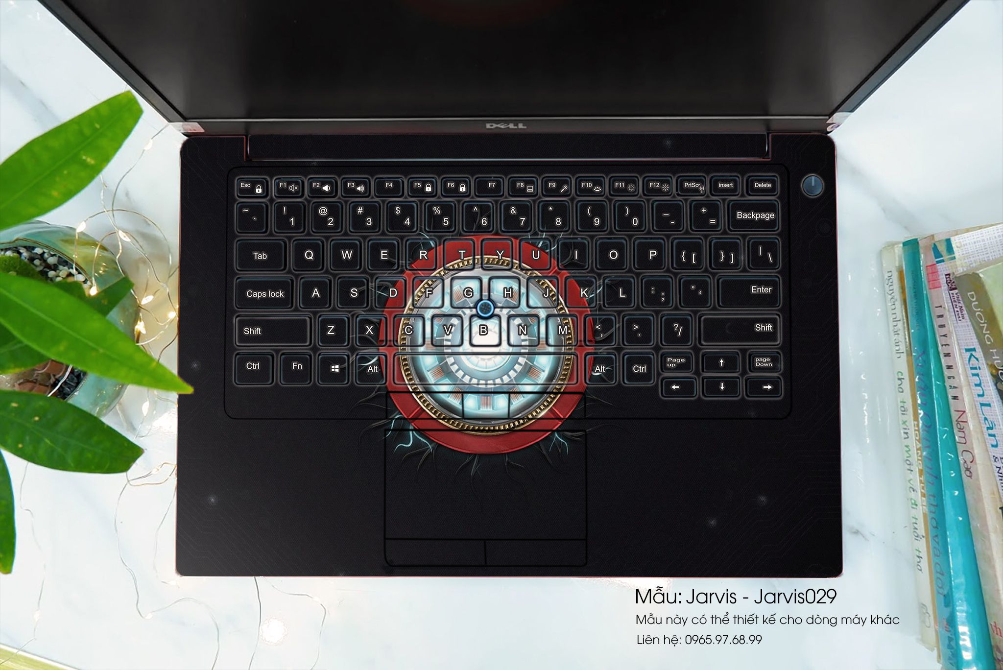 Decal Skin dán Laptop MSI mẫu Jarvis (inbox mã máy cho shop)