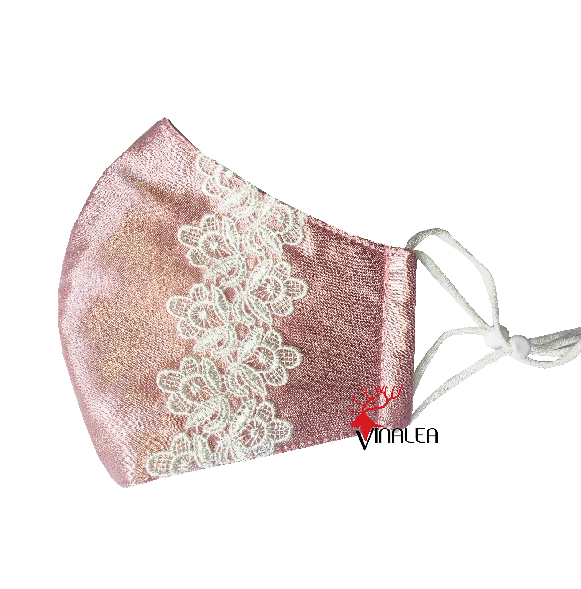 Khẩu trang vải lụa phối ren cực đẹp