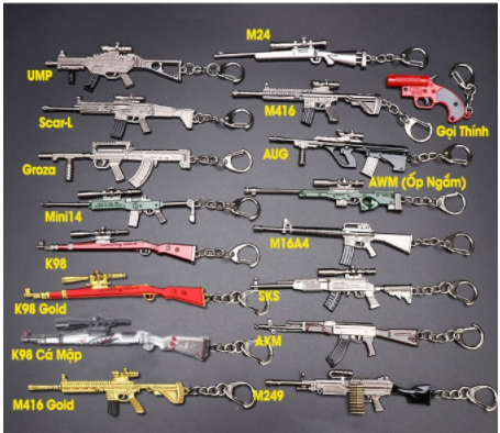 MÓC KHÓA MÔ PHỎNG GAME PUBG
