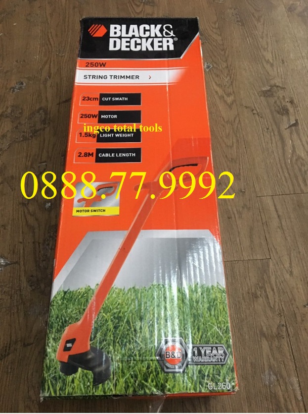 MÁY CẮT CỎ CẦM TAY DÙNG CƯỚC 250W BLACK+DECKER GL260-B1