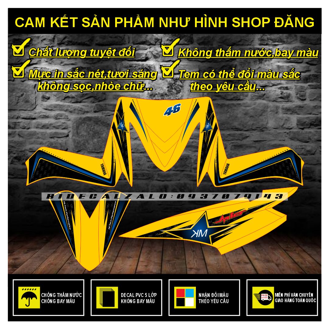 TEM RỜI MIO ULTIMO PHỐI DÁN XE VÀNG
