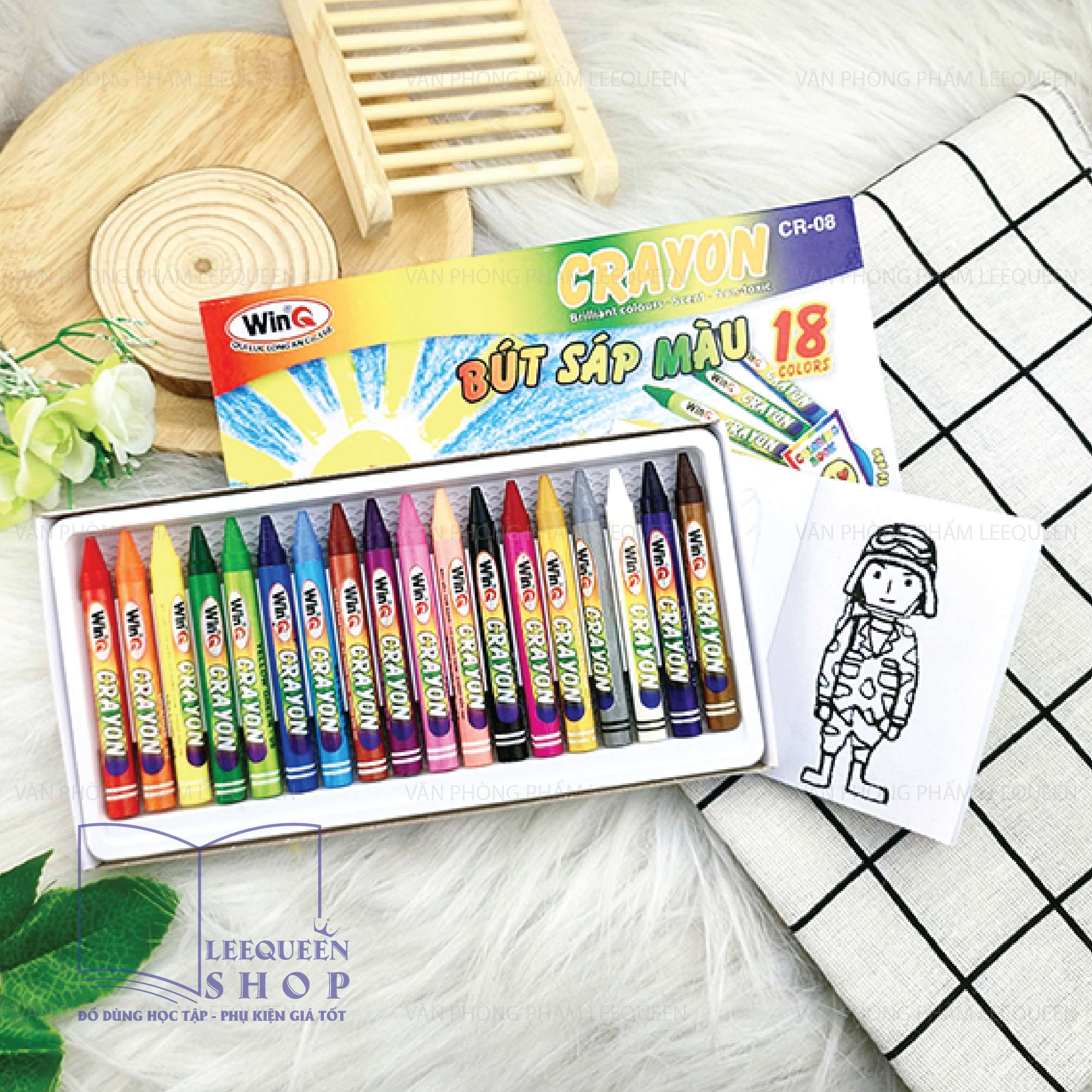 Bút Sáp Thơm 12-18 Màu WinQ CR08