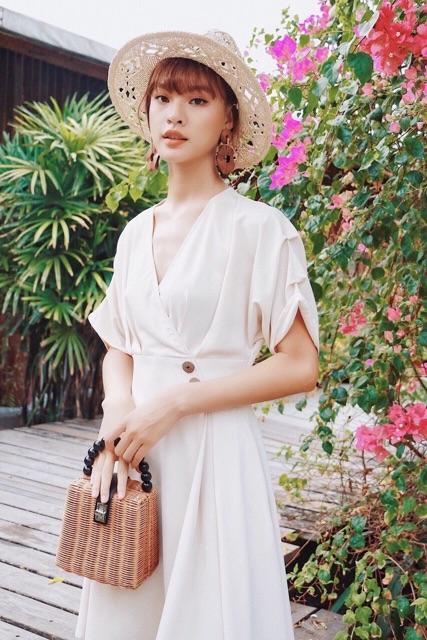 [HCM]Đầm nút eo 2 màu (kèm hình thật)