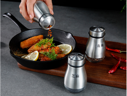 Dụng cụ đựng tiêu nắp nhiều ngăn inox 304 - lo dung tieu - hu dung tieu - lọ rắc muối tiêu inox -phụ kiện nhà bếp - chai đựng gia vị