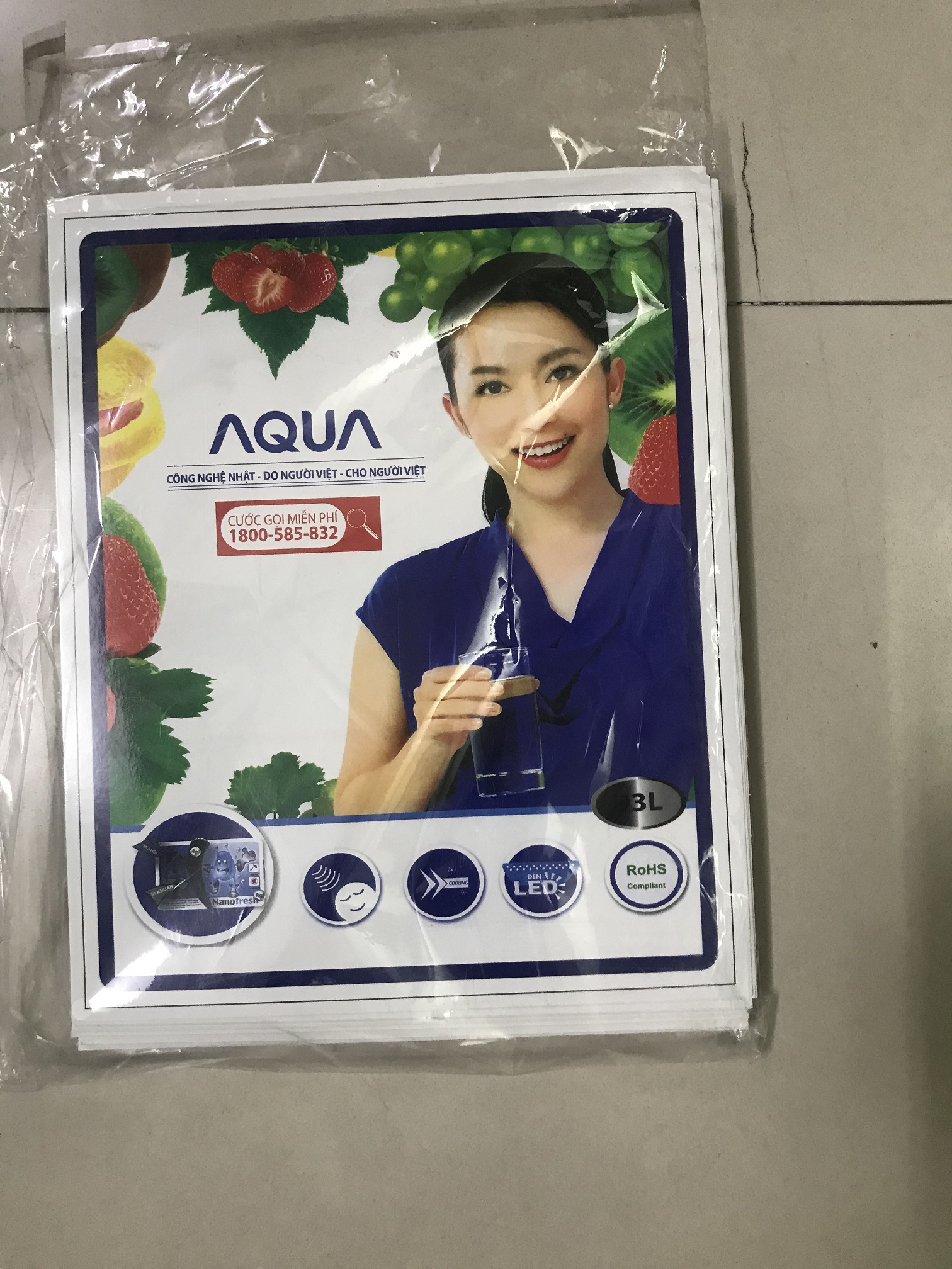 [HCM]Miếng dán tủ lạnh mini Aqua  - Tem dán tủ lạnh mini Aqua (mẫu 1)