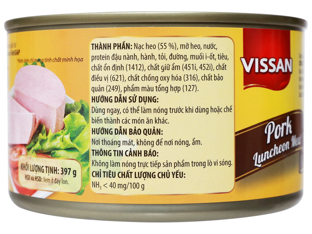 Pate thịt heo Vissan hộp 397g