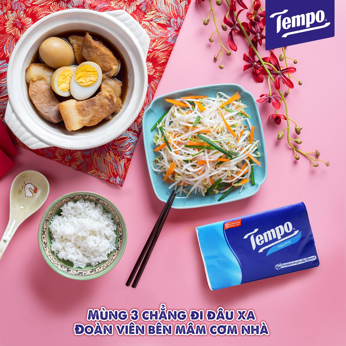 Lốc 4 gói khăn giấy Tempo Neutral 90 tờ/gói