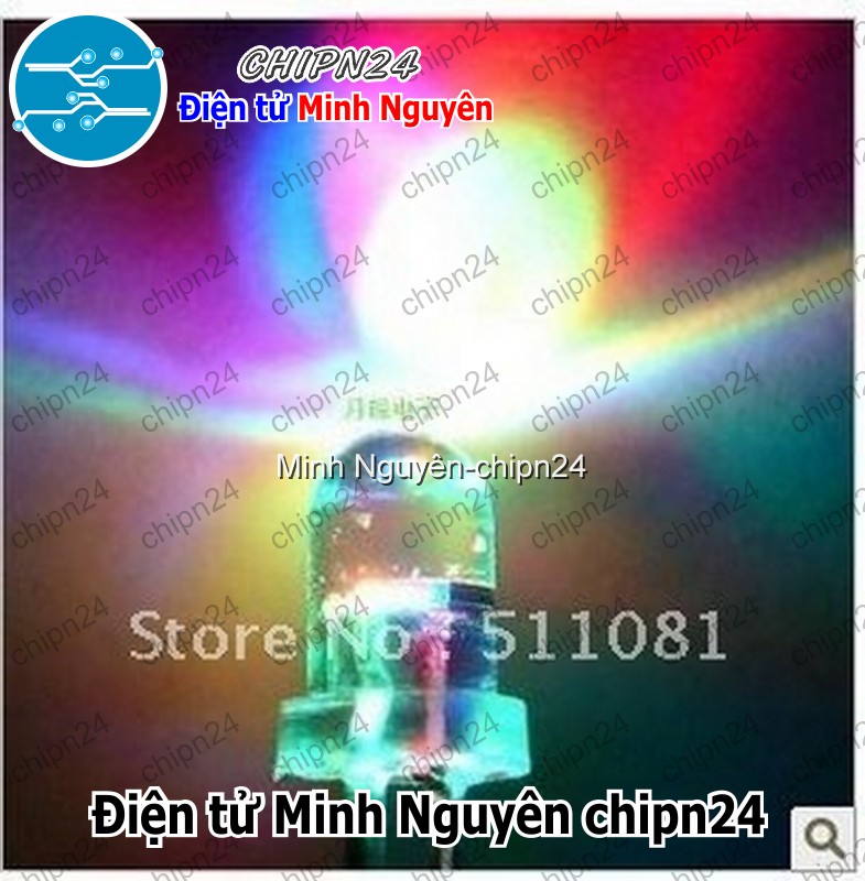 [25 con] (TK17, H12) Led 5mm trong 7 Màu RGB 2 chân (Nháy Nhanh) - HH000507