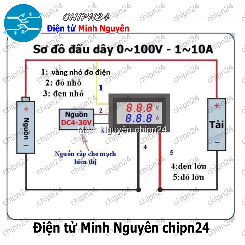 [1 cái] (A124) Module Đo Dòng Áp 0-100V 10A
