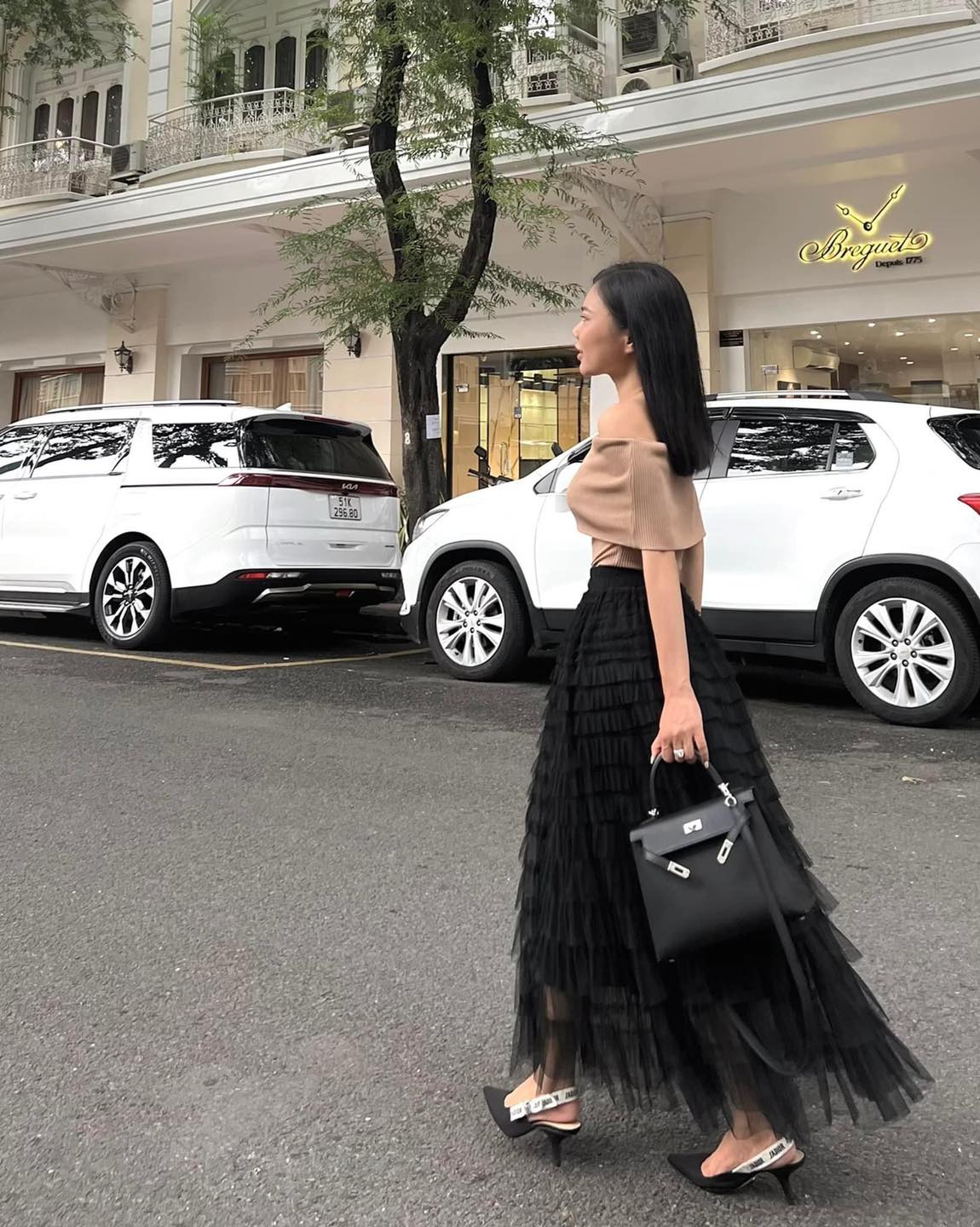 [Ảnh thật] Áo thun gân trễ vai siêu xinh