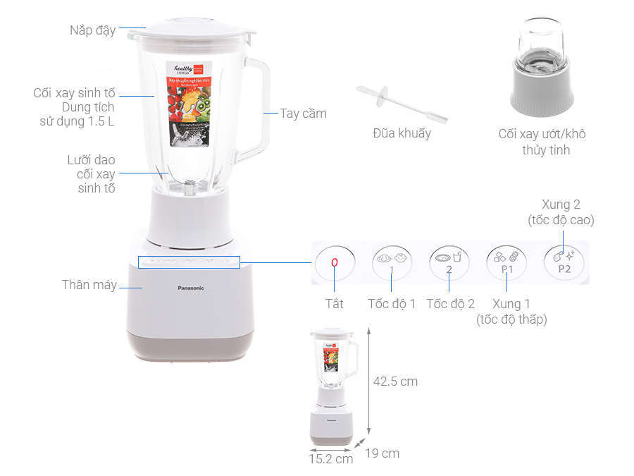 [GIAO TẠI HCM] - Máy xay đa năng 2 cối Panasonic MX-MP5151WRA