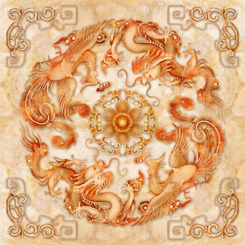 Tranh dán tường phông nền thờ cúng Long Phụng nhiều mẫu mã và kích thước RongPhung04,06,07,08,09