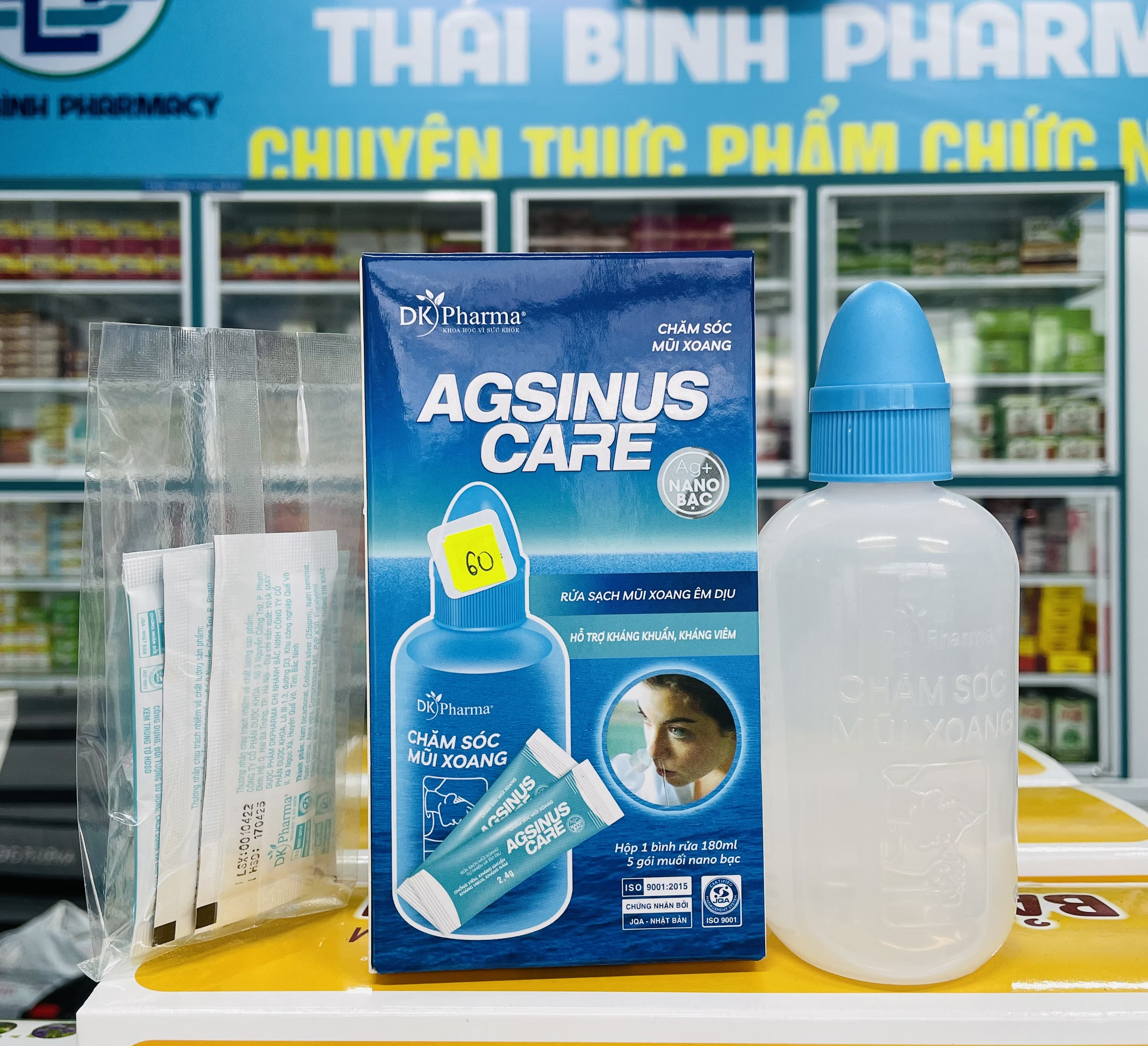 Bình rửa mũi Dược Khoa Agsinus Care (tặng kèm 5 bịch muối rửa)