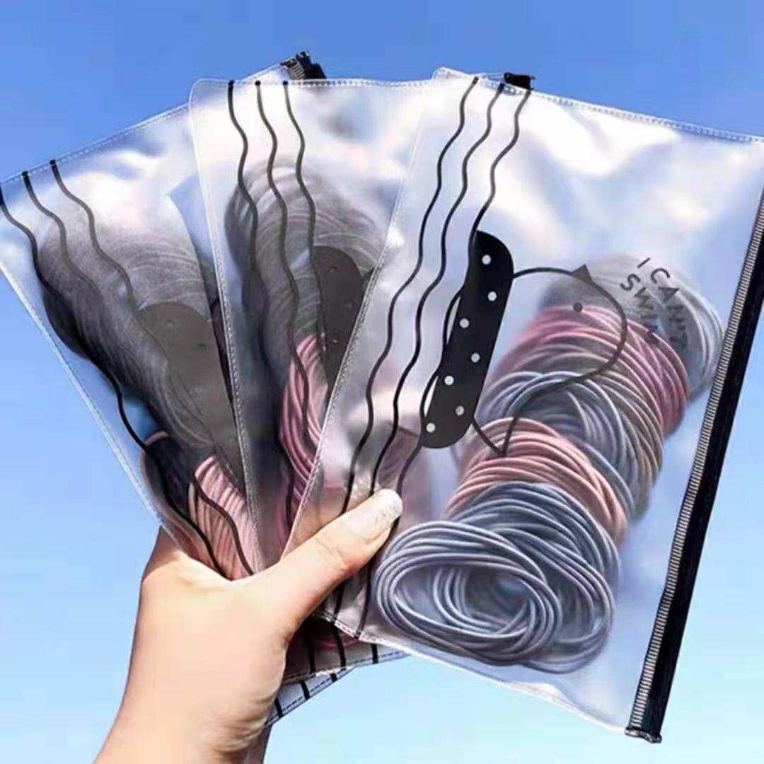 100 Dây Cột Tóc Hàn Quốc Kèm Túi Zip