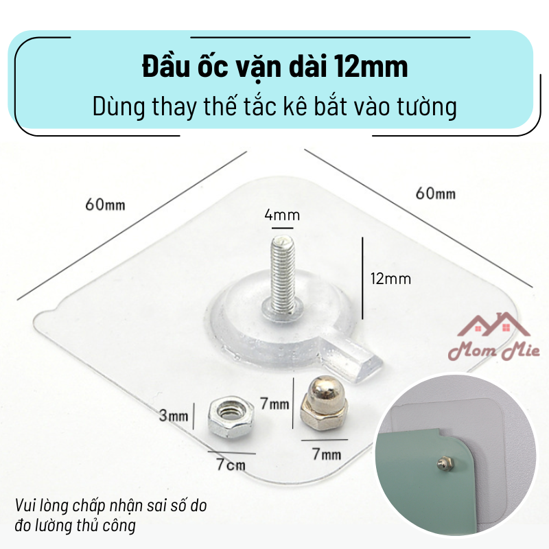 [HCM] 1 Móc dán tường treo đồ thay thế đinh tắc kê không cần khoan tường chịu lực, miếng dán có đầu vặn - MD05