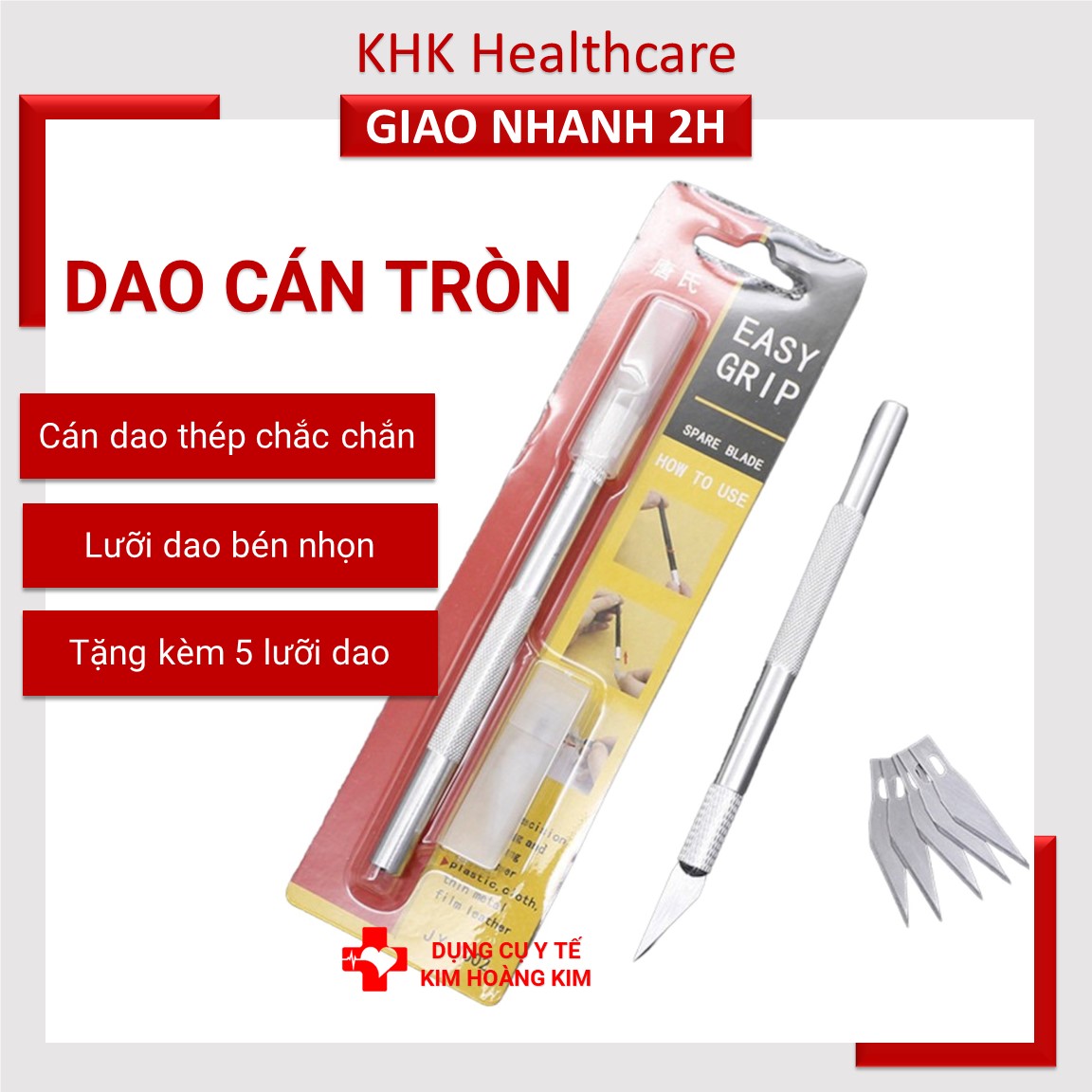 Dao mổ cán tròn ( tặng 5 lưỡi dao) dao khắc chạm trổ đa năng
