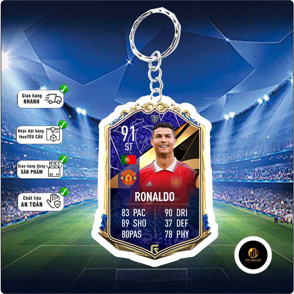 Móc khóa ronaldo icon  - móc khóa mica in 2 mặt