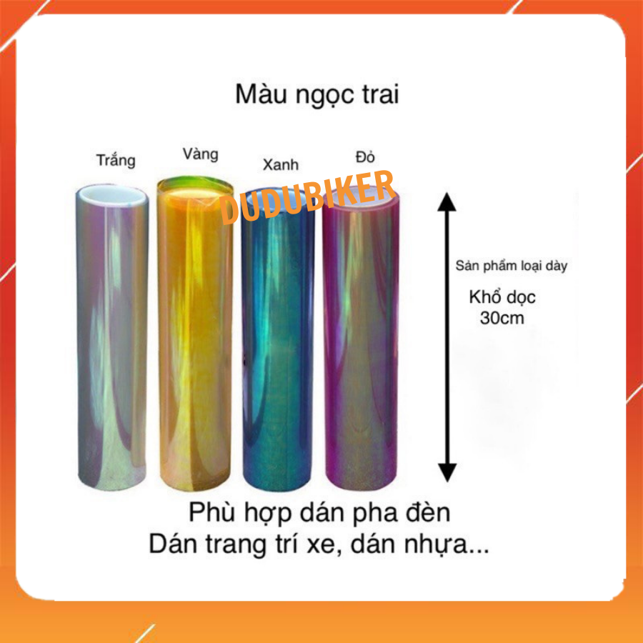 Đề can decal dán pha đèn màu ngọc trai khổ 30cm x 50cm