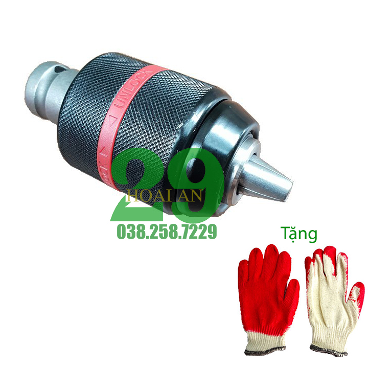 Đầu Kẹp Mũi Khoan LOCK - UNLOCK 13mm Cho BULONG Tặng Găng Tay Bảo hộ