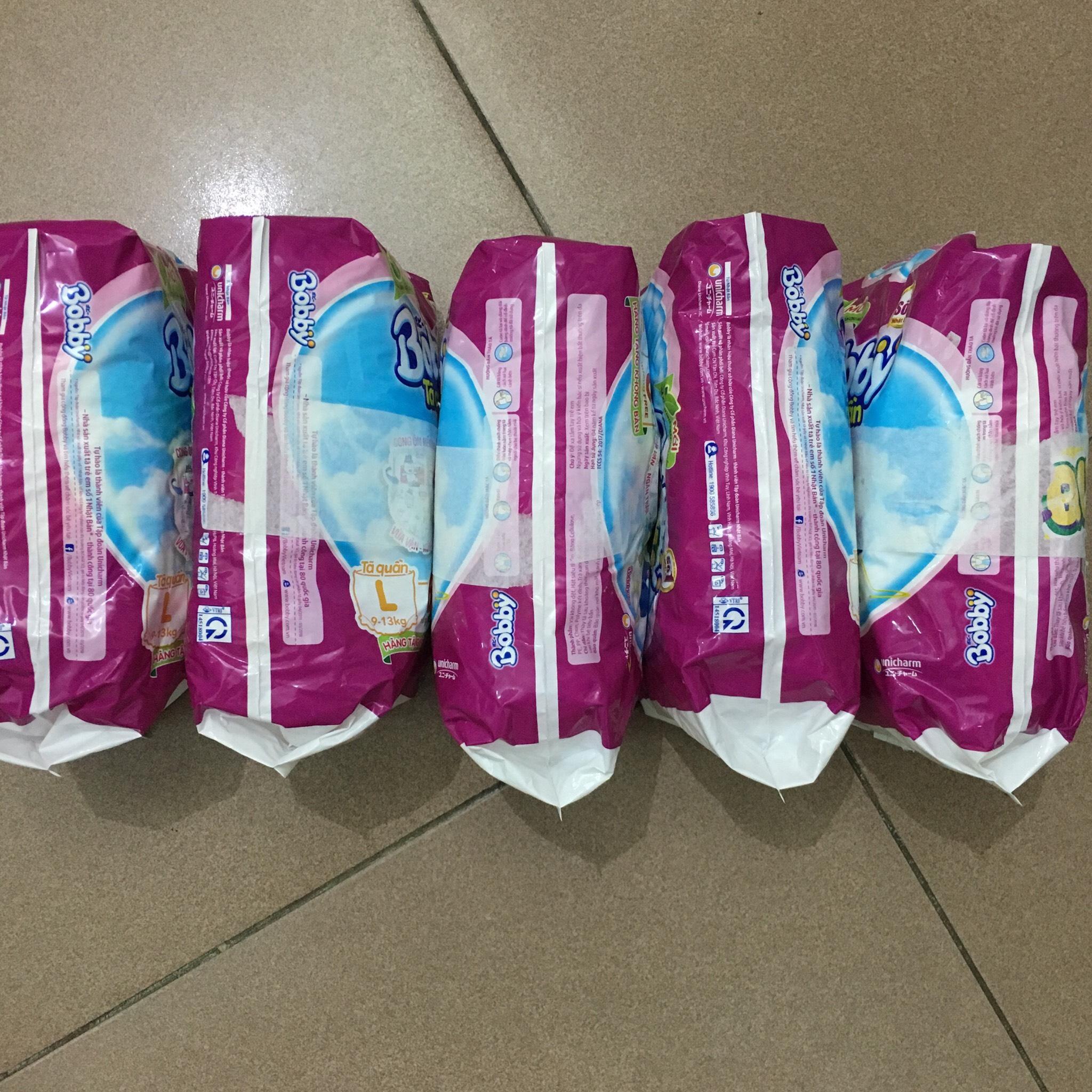 Combo 5 túi tã bỉm quần Bobby mini (8 miếng/ túi) size XXL (>15kg)