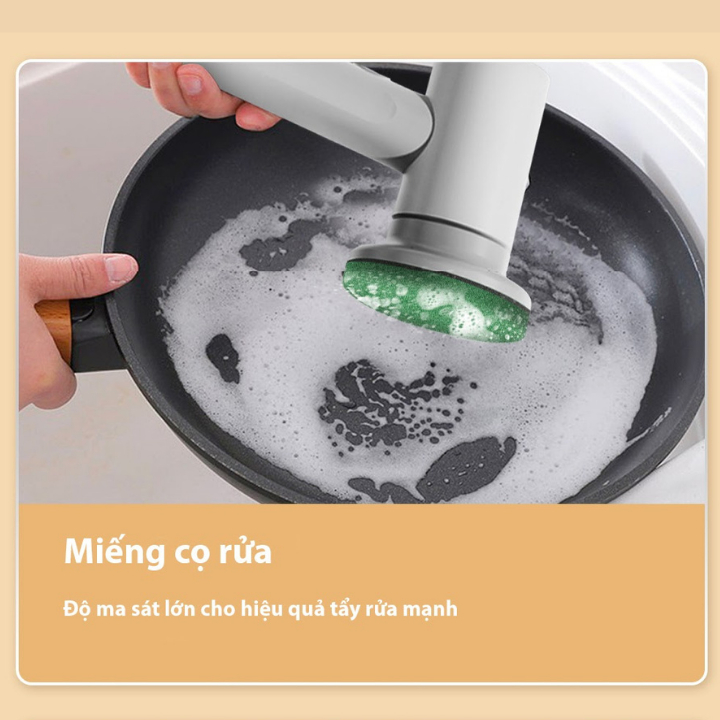 Chổi điện cọ nhà vệ sinh cầm tay đa năng mini Xiaomi Xiaoda - công suất lớn 10W chà bồn cầu sạc pin dễ dàng thay thế 5 đầu