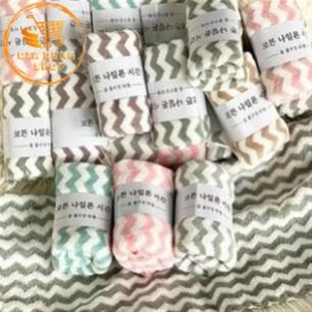 Khăn Mặt Lông Cừu Kích Thước 50x30cm Hàn Quốc (Có Dòng Kẻ)