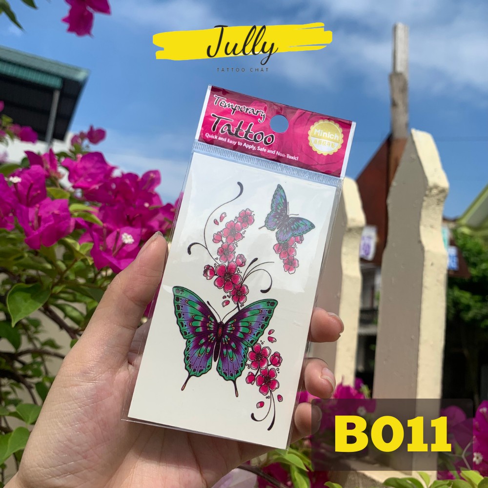 hình xăm dán bướm cute mini nhiều mẫu JULLY Tattoo chất (kích thước 10,5x6cm) hình xăm chống nước xăm tạm thời an toàn bền đẹp