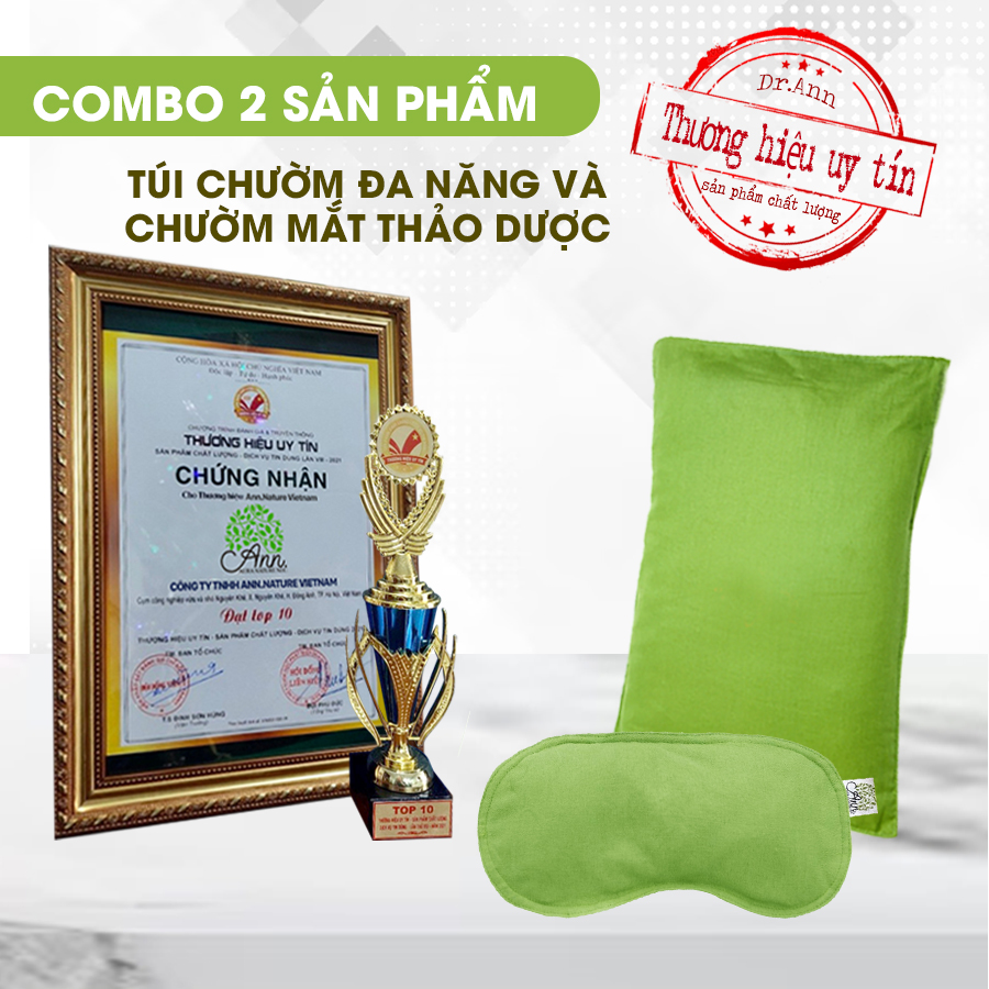 Combo 2 sản phẩm túi chườm đa năng + chườm mắt dr.ann vị thảo dược cổ truyền