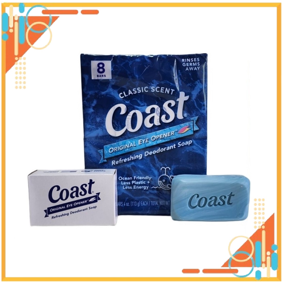 [HCM]Lốc 8 cục xà phòng tắm Coast 113g