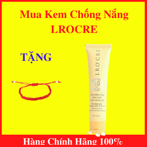 [HCM]TUÝP KEM CHỐNG NẮNG HẰNG NGÀY DÀNH CHO DA MẶT LRO’CRE ( Light Daily Lro’Cre) + Tặng Vòng Tay May Mắn