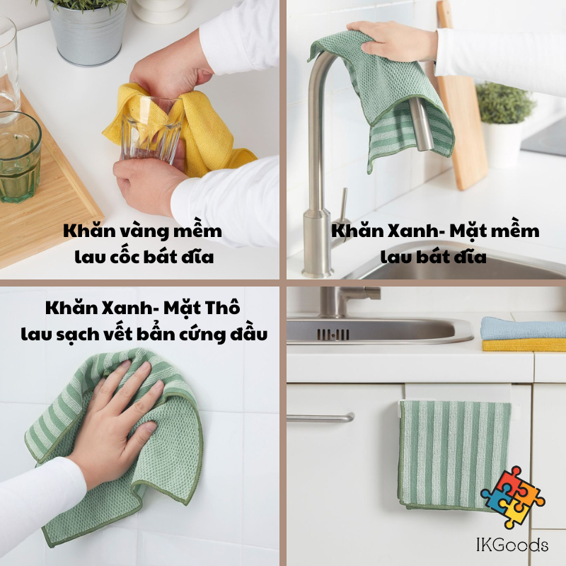 Bộ 3 khăn lau đồ, mặt bàn đa năng Pepprig IKEA