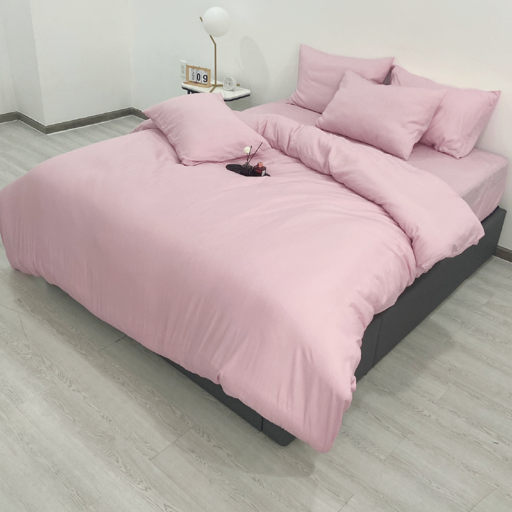 TENCEL MÁT LẠNH Bộ 5 món drap, áo gối và mền chần NIN Tencel Jacquard màu trơn pastel nhẹ nhàng nhiều kích thước