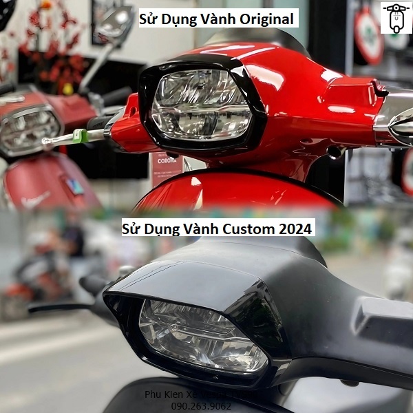 Viền Đèn Pha Loại Dài Cho Vespa Sprinnt