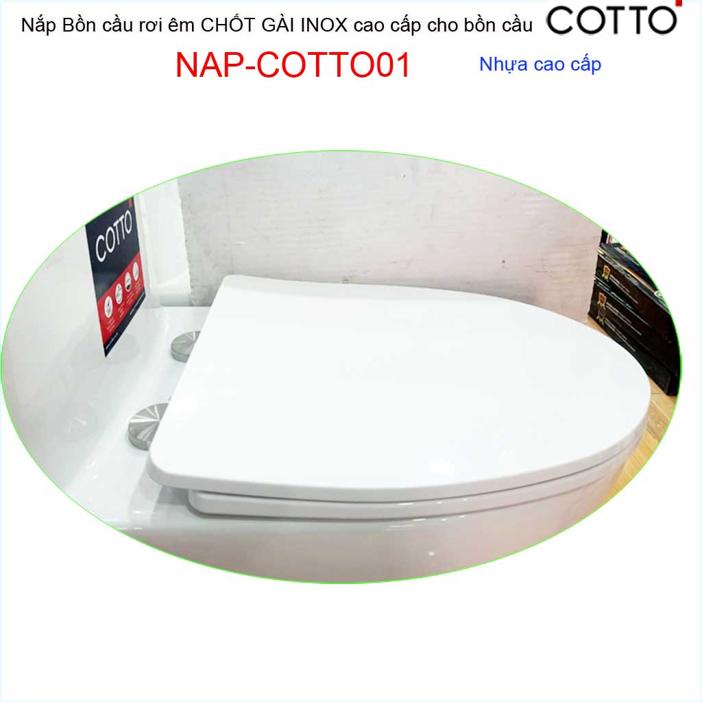 [HCM]Nắp đậy cho bồn cầu 1 khối Cotto Thailand  nắp bồn cầu khối NAP-COTTO01 nhựa dày siêu bóng