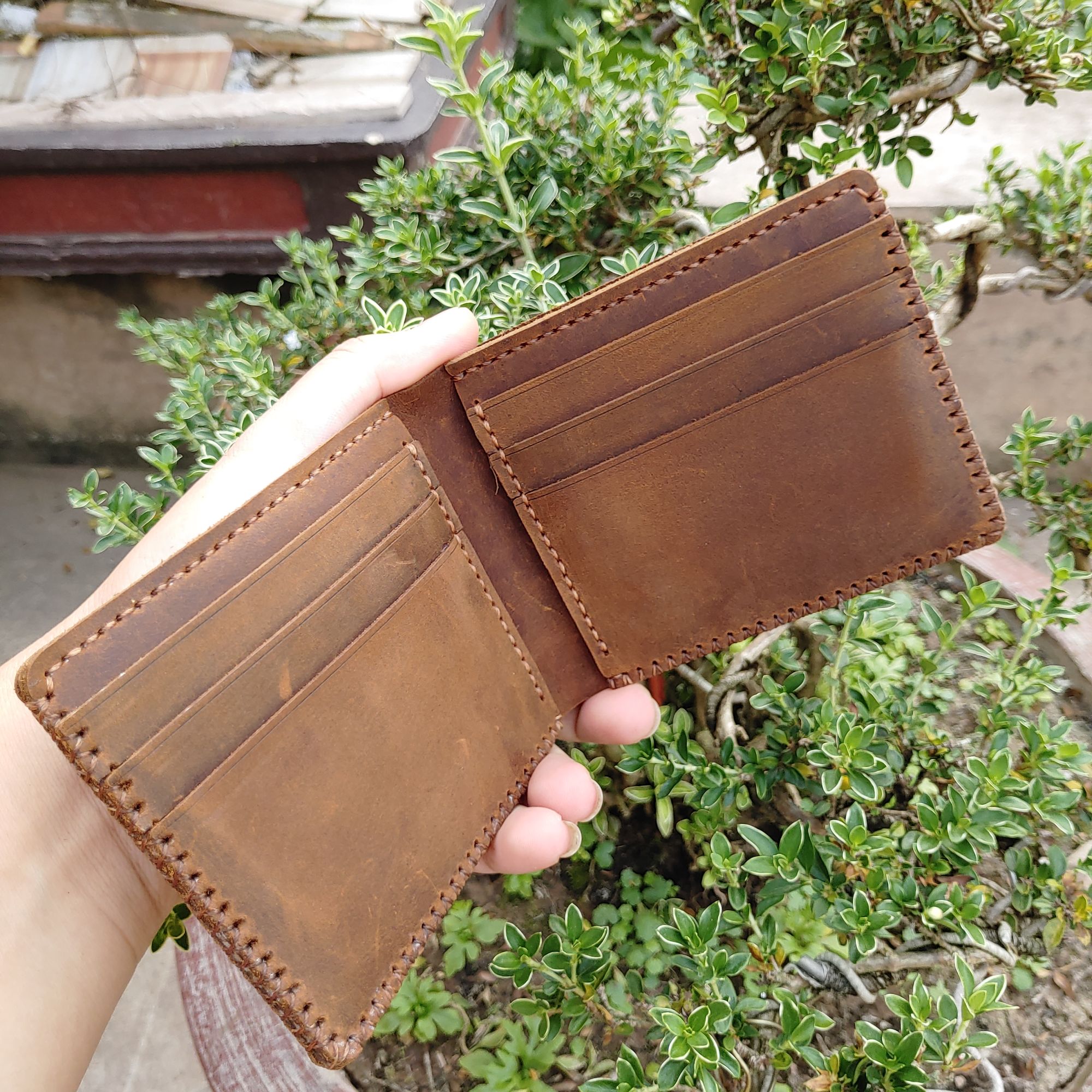 Ví Da Nam Handmade 100% Da Bò Thật Nhập Khẩu SVD19