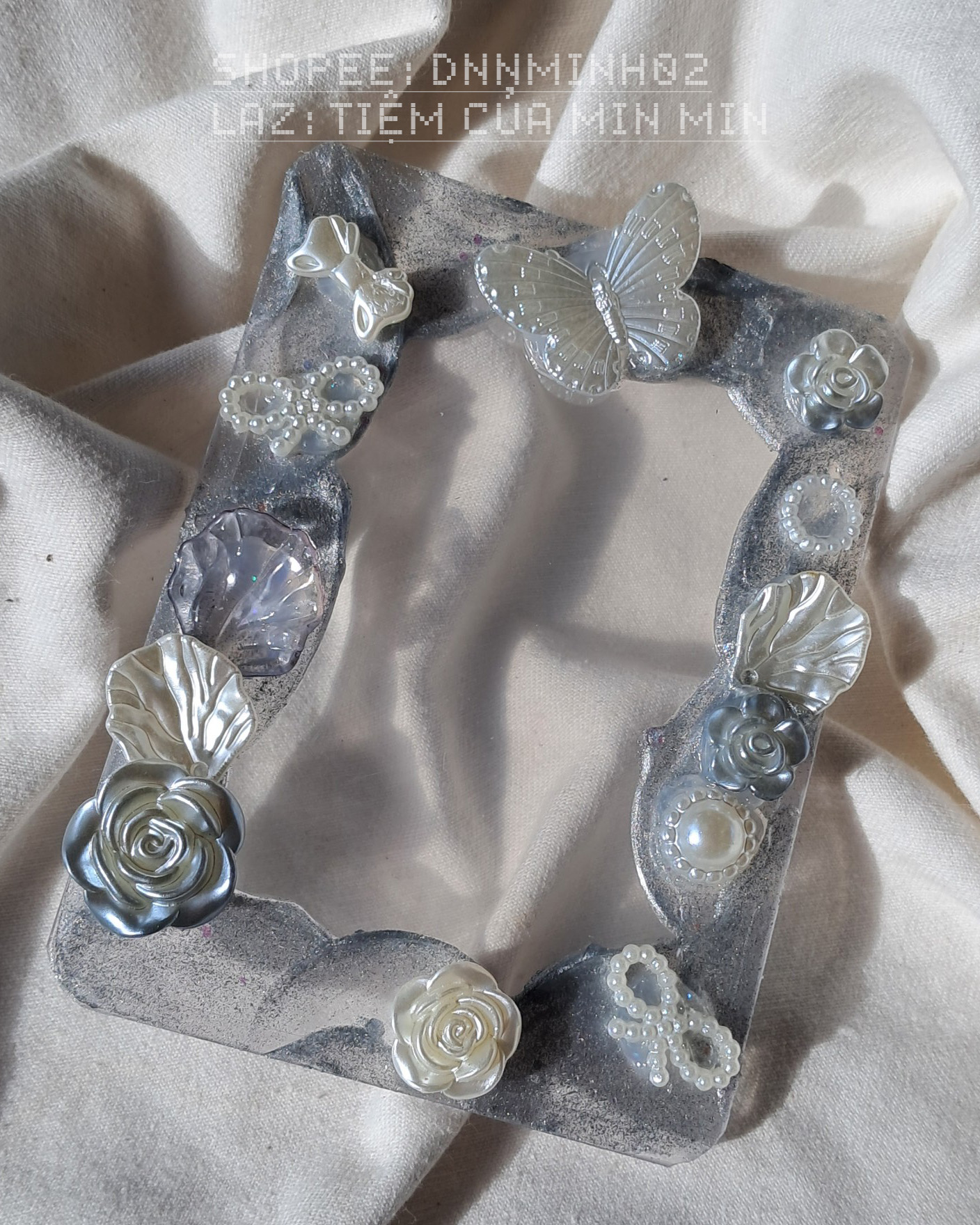 toploader decor handmade transparent & grey.