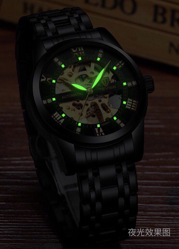 Đồng hồ cơ nam TEVISE dây thép automatic TE30