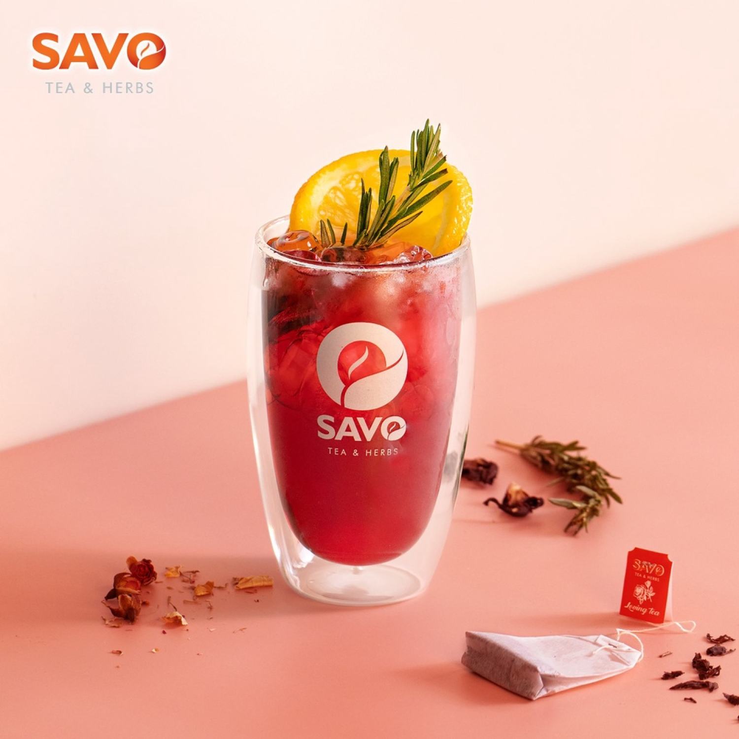 Trà Loving SAVO - Trà thảo mộc (trà đen, hoa hồng, hibiscus, hương thảo)