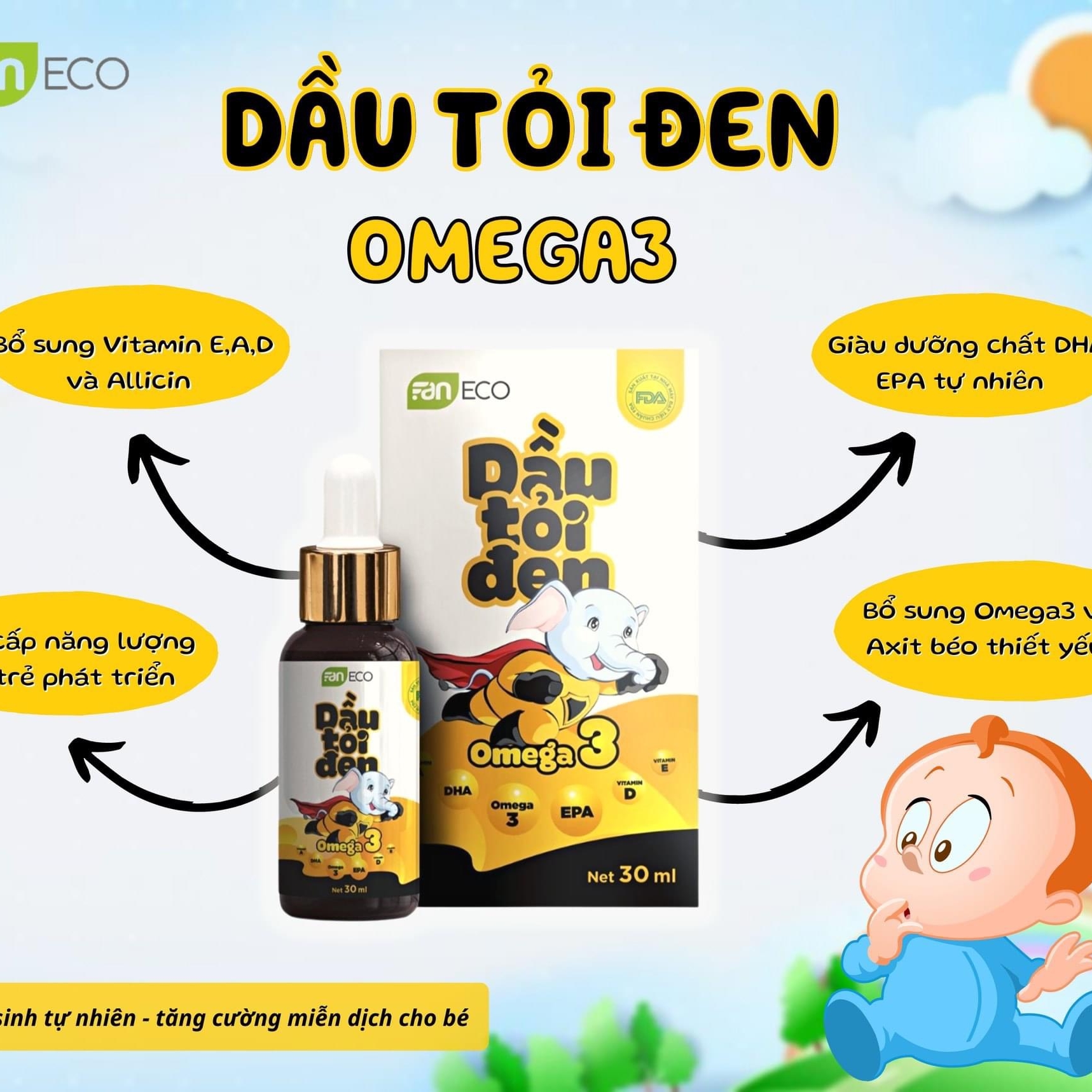 Dầu tỏi Đen Omega 3 Tăng Cường Đề Kháng