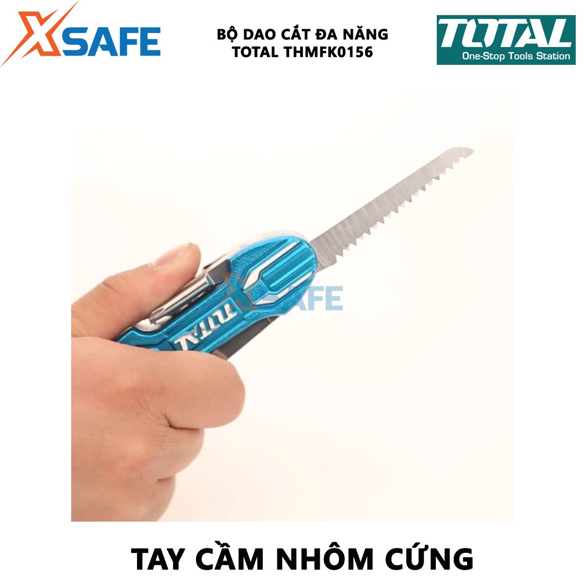 Dao đa năng 15 trong 1 Total THMFK0156 | Bộ dao đa năng bỏ túi Kích thước: 9.5cm, dùng để dao, vít, kéo, đồ khui, dũa móng