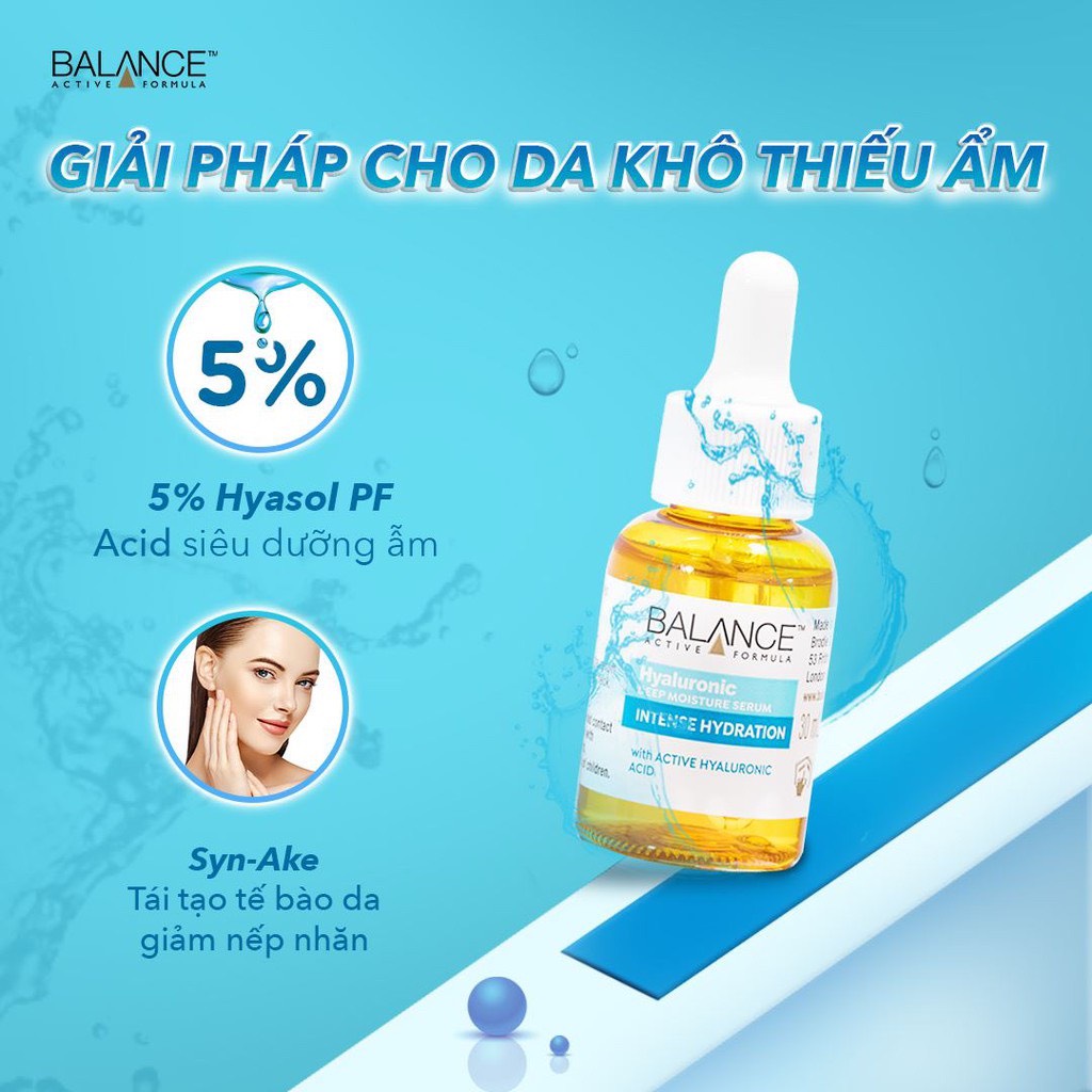 Serum Cấp Nước Dưỡng Ẩm Balance Active Formula Hyaluronic Deep Moisturizing 30ml