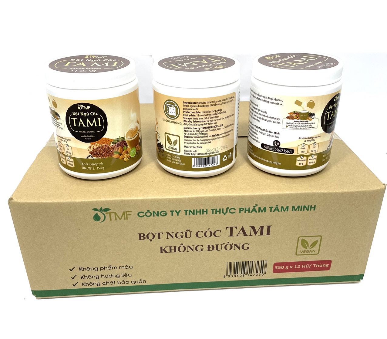 BỘT NGŨ CỐC KHÔNG ĐƯỜNG TAMI 350 G