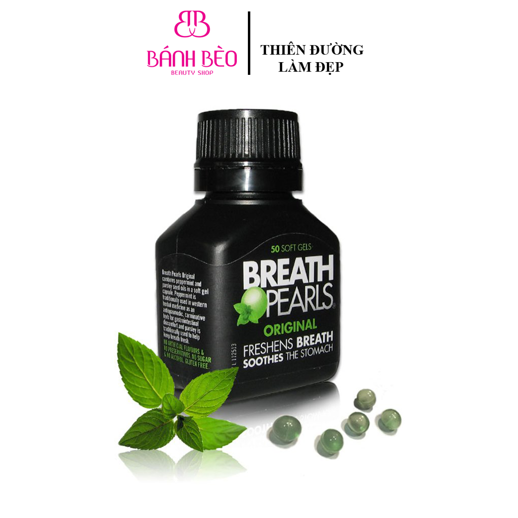 Viên uống giảm hôi miệng cho hơi thở thơm mát Breath Pearls của Úc