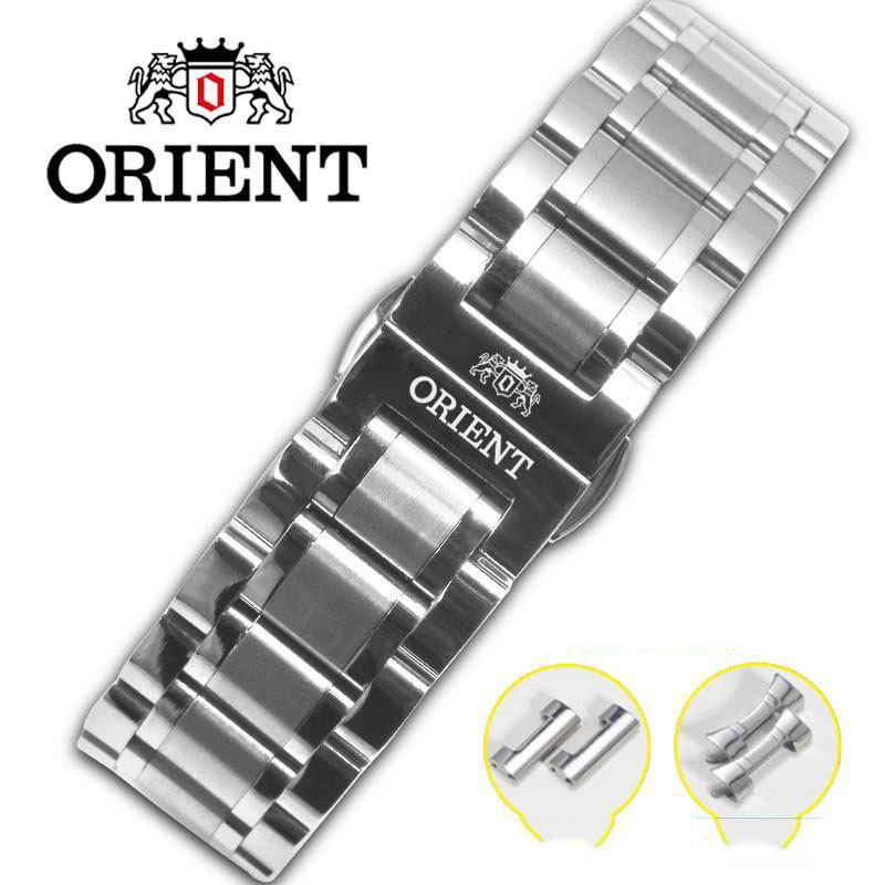 Dây đồng hồ kim loại orient khóa bấm đầu tai ôm