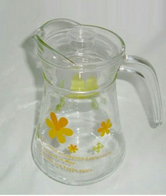 BÌNH ĐỰNG NƯỚC THỦY TINH 1300ML HỌA TIẾT DÁNG EO , TRÒN