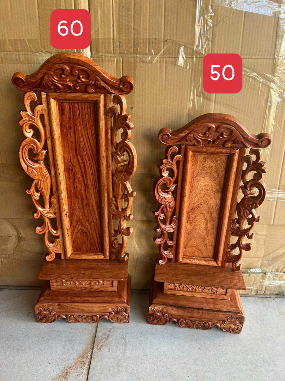 Bài vị thờ gia tiên gỗ hương mẫu trơn cao 50 cm-60 cm siêu đẹp