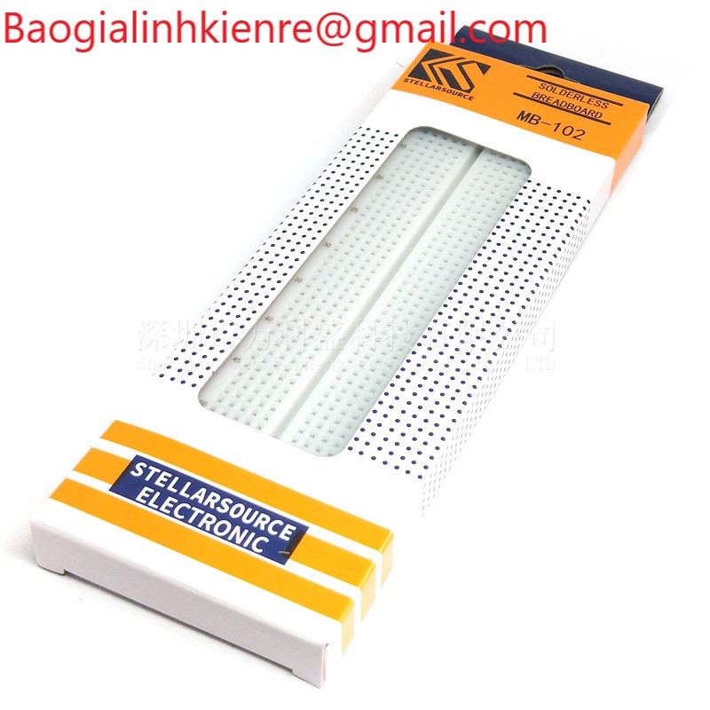 Breadboard MB-102 830 Lỗ 165x55x10mm (Board test, cắm linh kiện, bo test mạch, bảng mạch thử nghiệm )