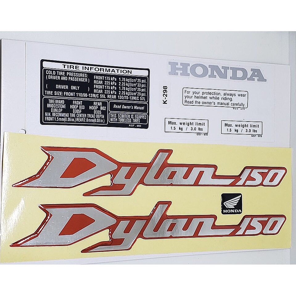 Bộ tem thông số dylan màu