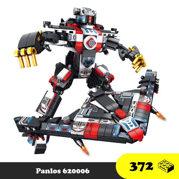 Lego Panlos 620006 - Đồ chơi lắp ráp robot 8 trong 1 - Xếp hình Robot biến hình máy bay siêu hạng