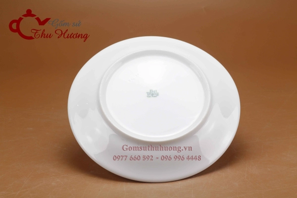 Đĩa tròn hoa sen vẽ tay (Đĩa sứ Bát Tràng)
